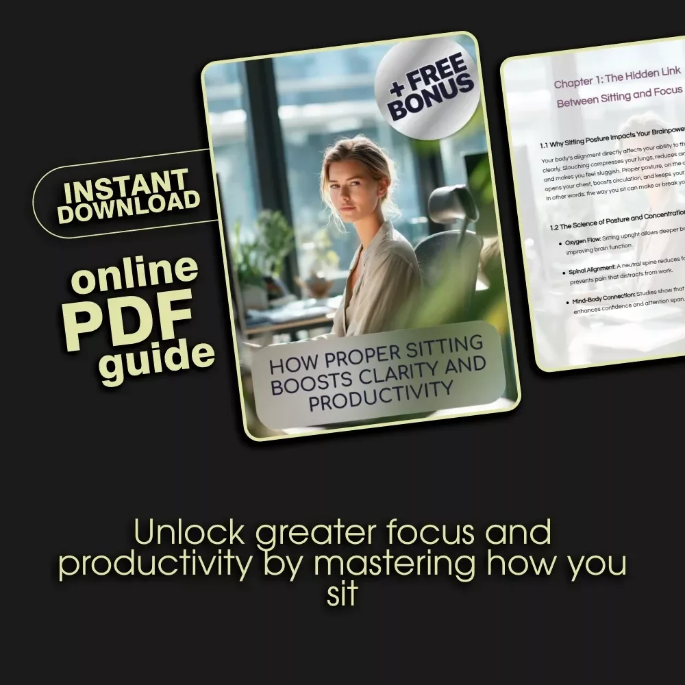 How Proper Sitting Boosts Clarity and Productivity | Digital Guide for Focus & Posture | Ergonomic Desk Setup for Brainpower