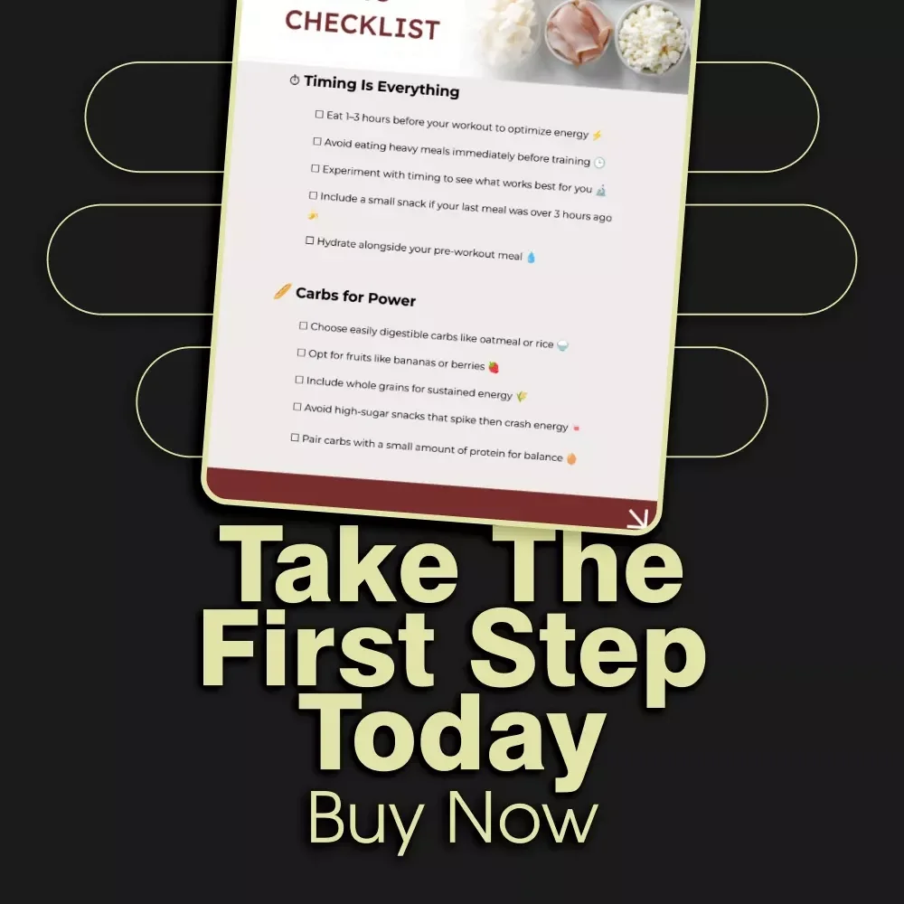 Your Pre-Workout Eating Checklist | What to Eat Before a Workout Digital Download, Fitness Nutrition Guide, Pre-Workout Meal & Snack Planner