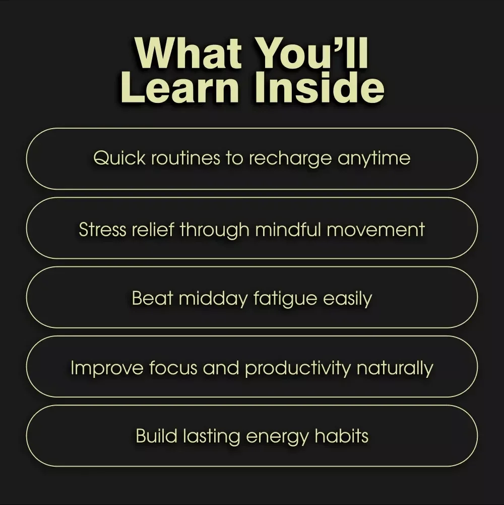 Energize Your Mind Through Motion | Digital Guide, eBook & Checklist for Mental Clarity, Focus, Stress Relief & Daily Movement Routines