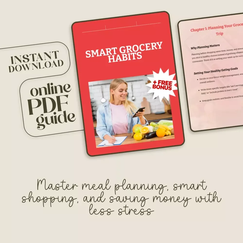 Smart Grocery Habits Digital Guide | Ultimate Grocery Shopping Checklist for Healthy Eating | PDF Download