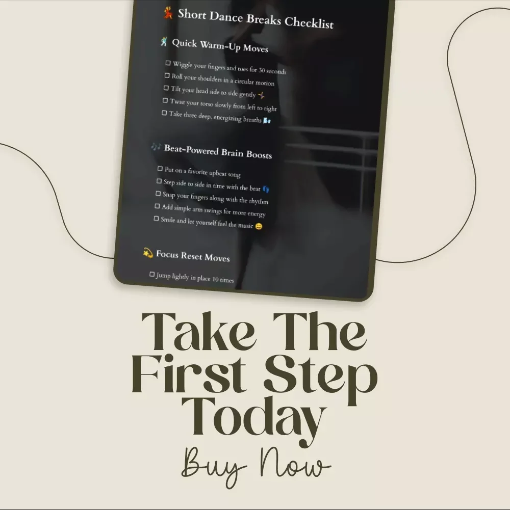 Short Dance Breaks Checklist | Digital Download Guide for Quick Warm-Up Moves, Beat-Powered Brain Boosts & Focus Reset Mini-Dances | Printable eBook for Energy, Joy & Productivity