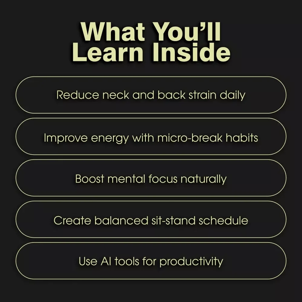 The Standing Desk Routine Checklist | Standing Desk Routines to Boost Concentration | Digital Download Productivity Checklist