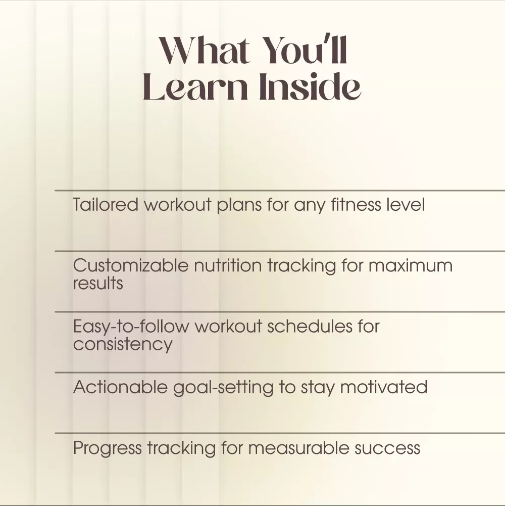 Workout Planner Checklist to Build Your Body - Ultimate Fitness Guide for Strength, Muscle Gain & Fat Loss