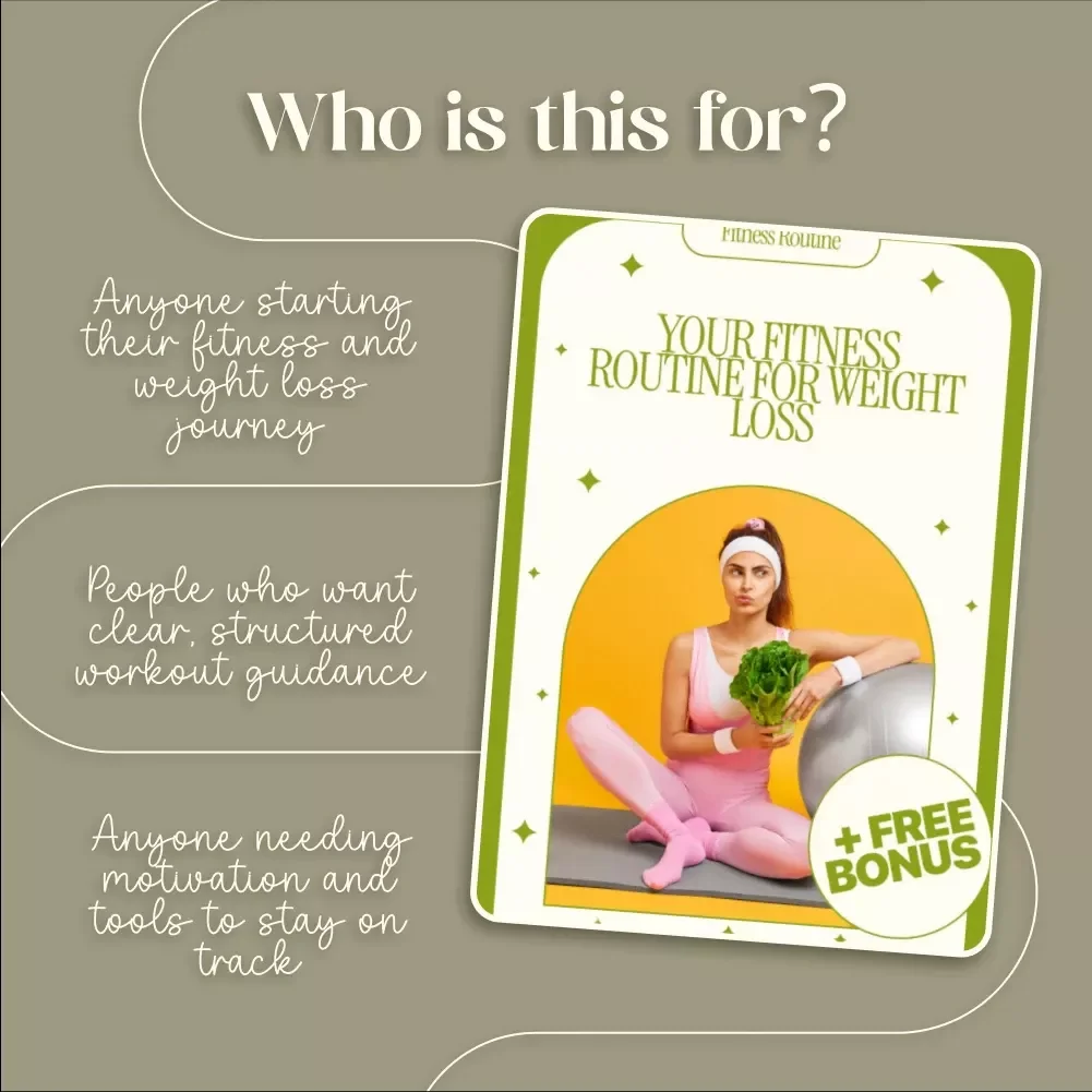 Your Fitness Routine for Weight Loss | Digital Download Guide, eBook & Checklist for Cardio, Strength Training, AI Workout Plans & Motivation