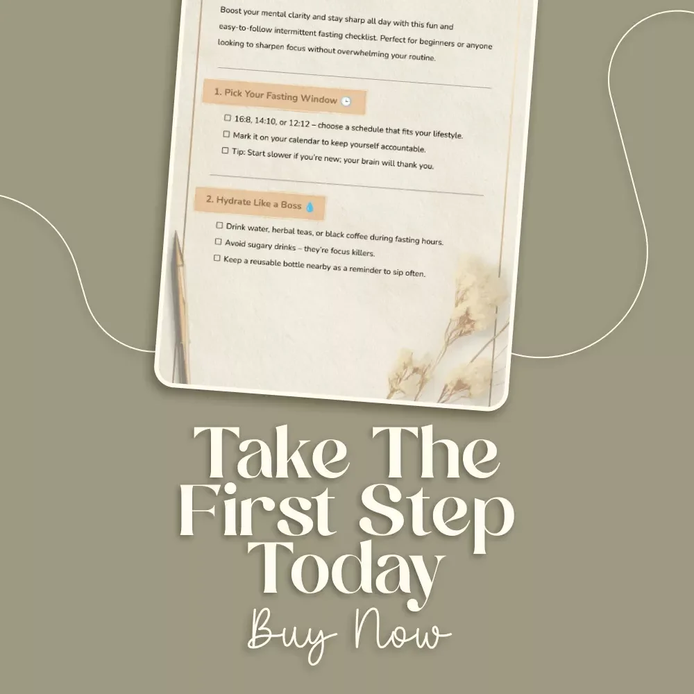 Intermittent Fasting for Focus: Your Daily Clarity Checklist | Digital Download Wellness Guide | Intermittent Fasting for Focus PDF Checklist for Beginners & Productivity