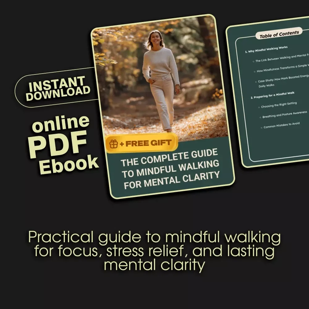 The Complete Guide to Mindful Walking for Mental Clarity Ebook | Mindful Walking to Reduce Mental Fatigue | Digital Download PDF for Stress Relief, Focus & Daily Rituals