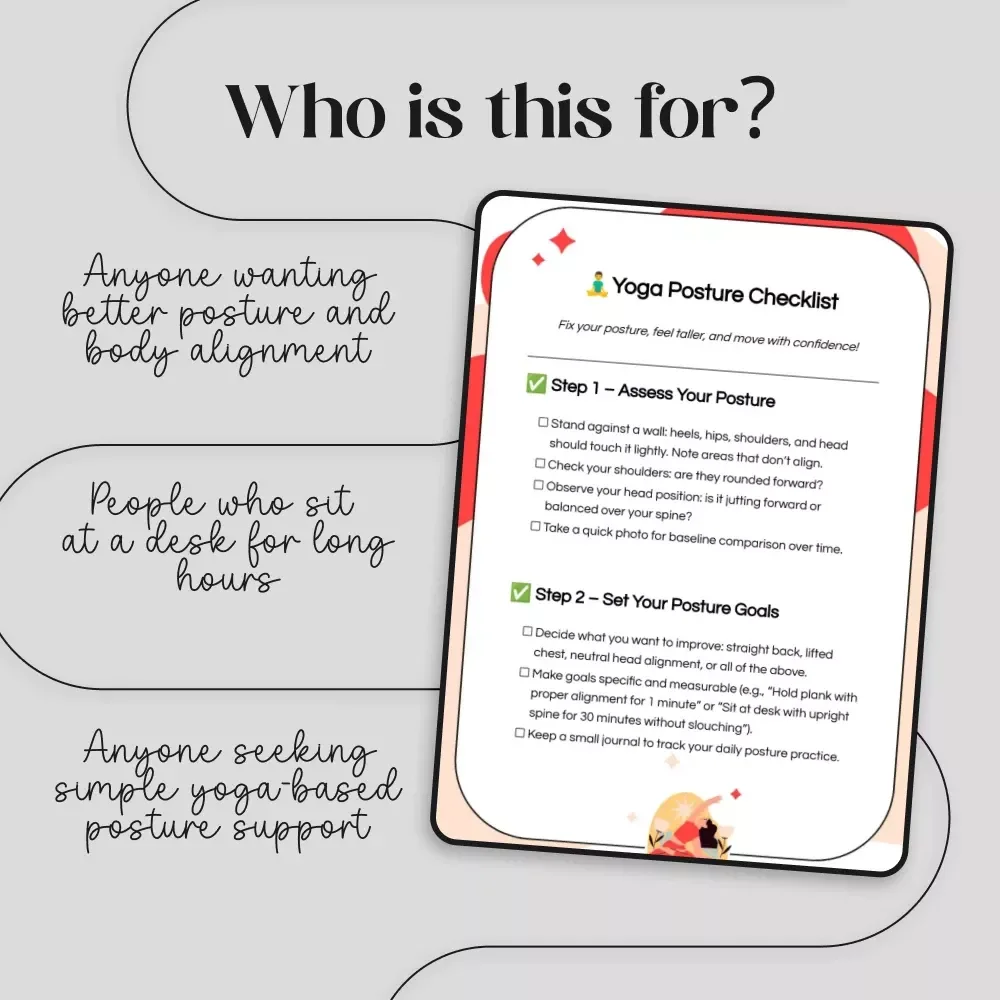 Yoga Posture Checklist | Digital Download for Yoga for Better Posture, Alignment & Daily Habits