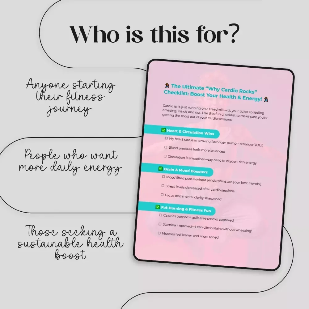 The Ultimate “Why Cardo Rocks” Checklist Digital Download | Unlock the Benefits of Cardio Exercise for Heart, Brain & Fitness