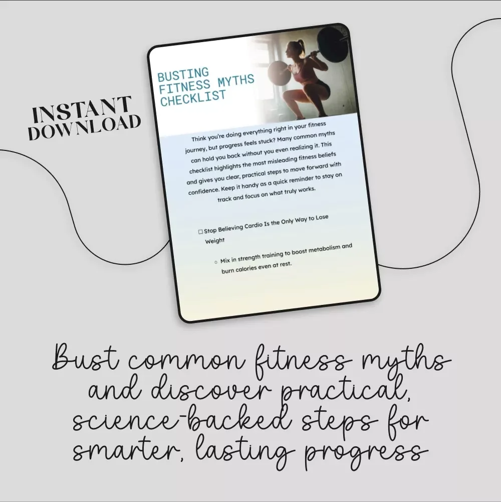 Busting Fitness Myths Checklist | Printable Fitness Guide | Digital Download for Beginners | Healthy Lifestyle eBook | Fitness Motivation & Wellness Planner
