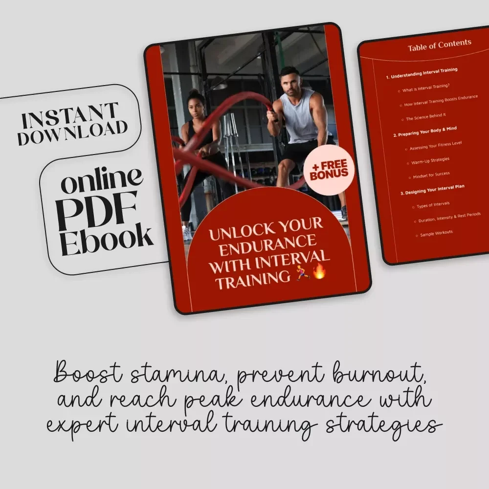 Unlock Your Endurance with Interval Training 🏃‍♂️🔥 | How to Increase Your Endurance with Interval Training | Digital Fitness Ebook for Runners, Athletes & Fitness Enthusiasts