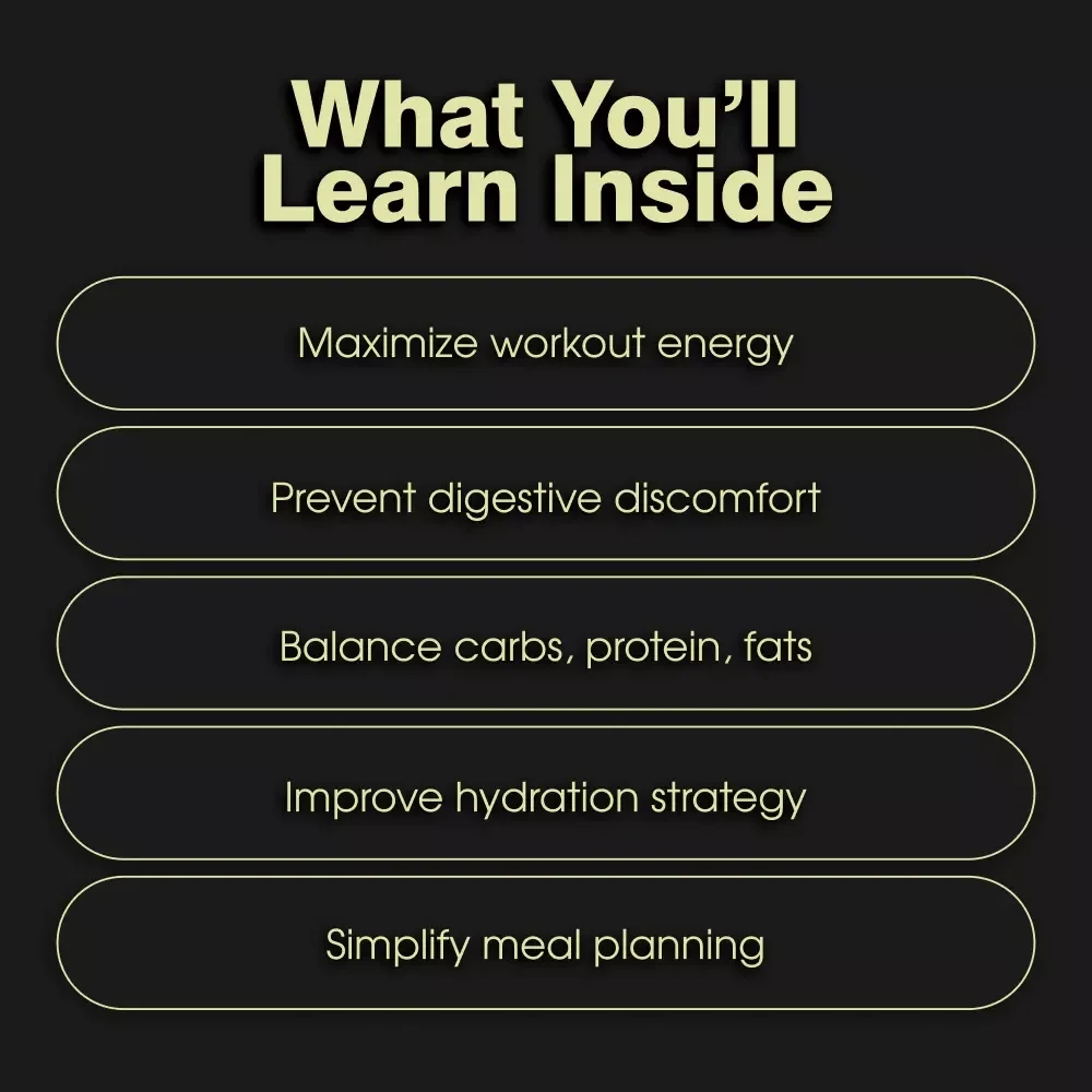 Your Pre-Workout Eating Checklist | What to Eat Before a Workout Digital Download, Fitness Nutrition Guide, Pre-Workout Meal & Snack Planner