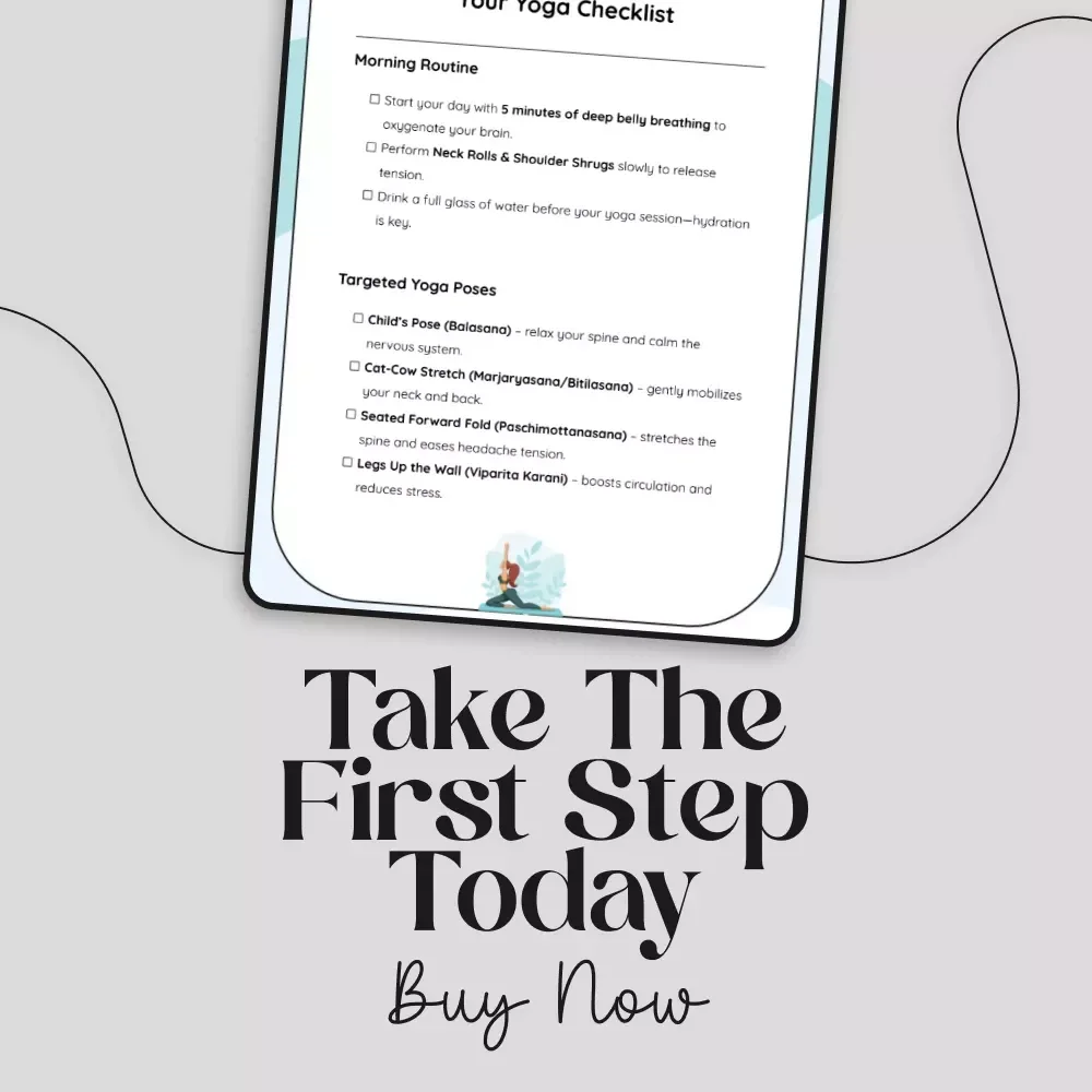 Migraine-Free Flow: Your Yoga Checklist | Digital Download for Natural Headache Relief | Yoga for Migraines and Headaches Wellness Guide