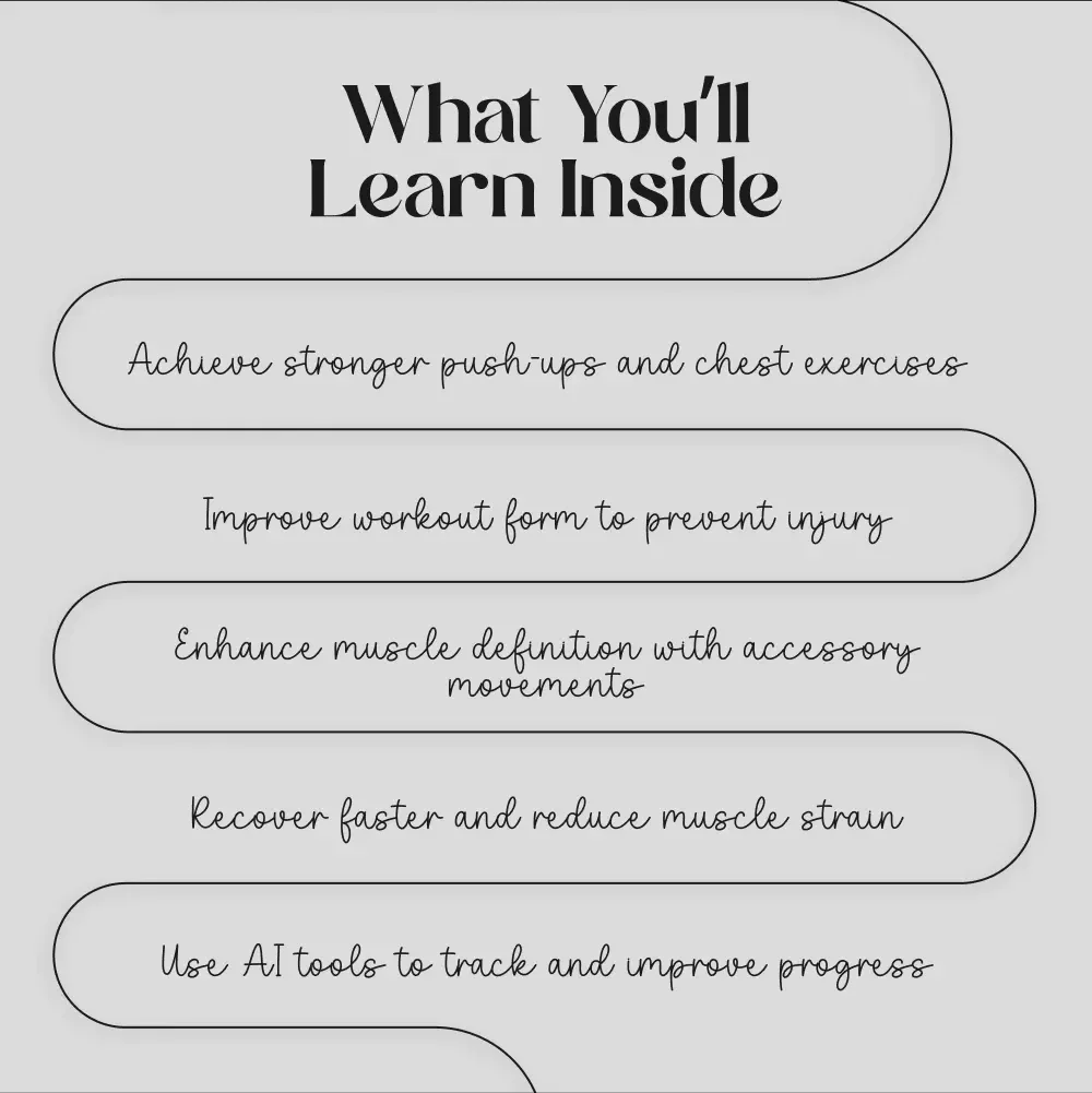Push Workout Power Checklist - Comprehensive Guide to Strengthen Your Push Movements, Build Muscle & Improve Form