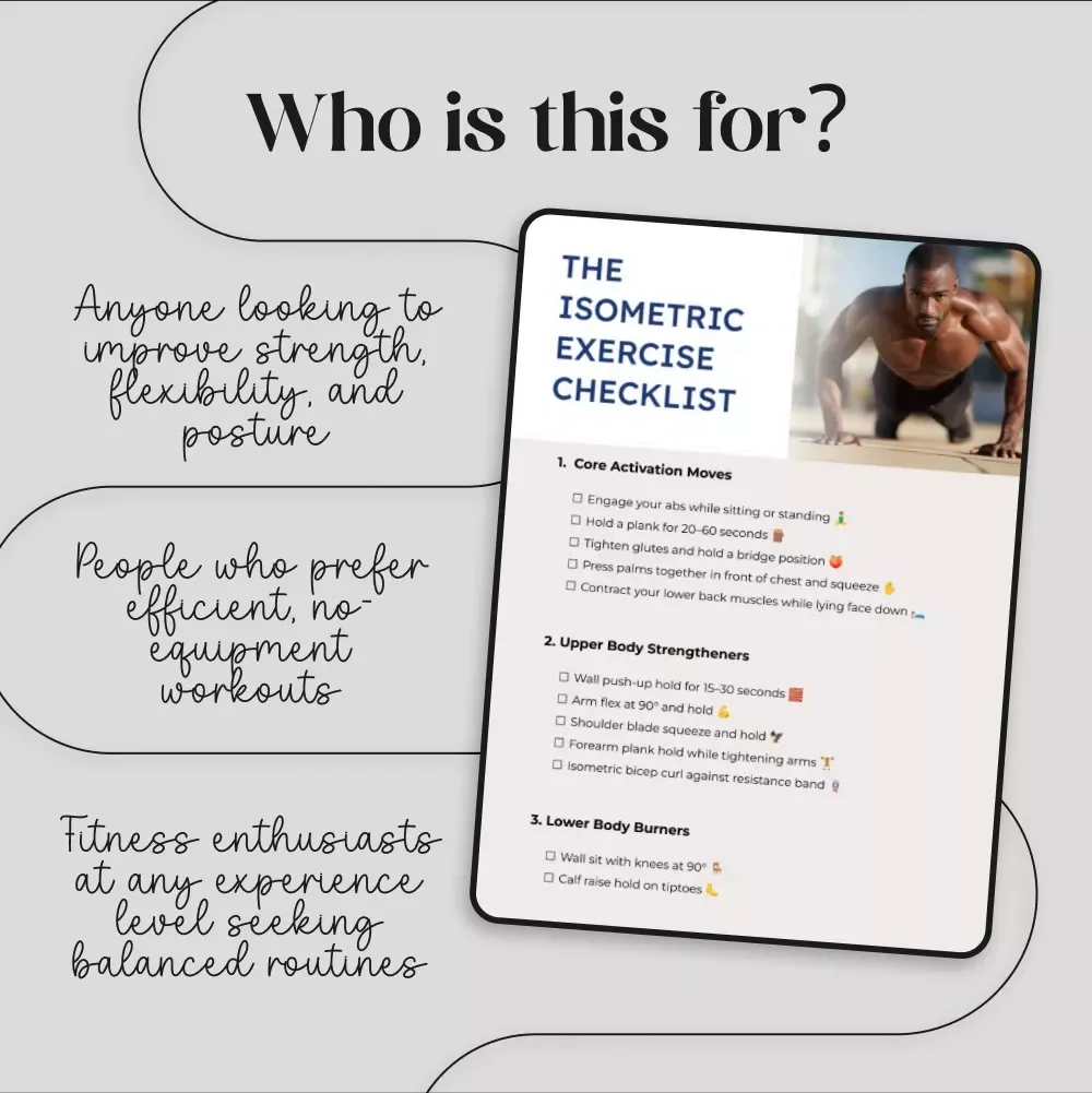 The Isometric Exercise Checklist - Strengthen Your Core, Upper & Lower Body with Quick, Effective Moves