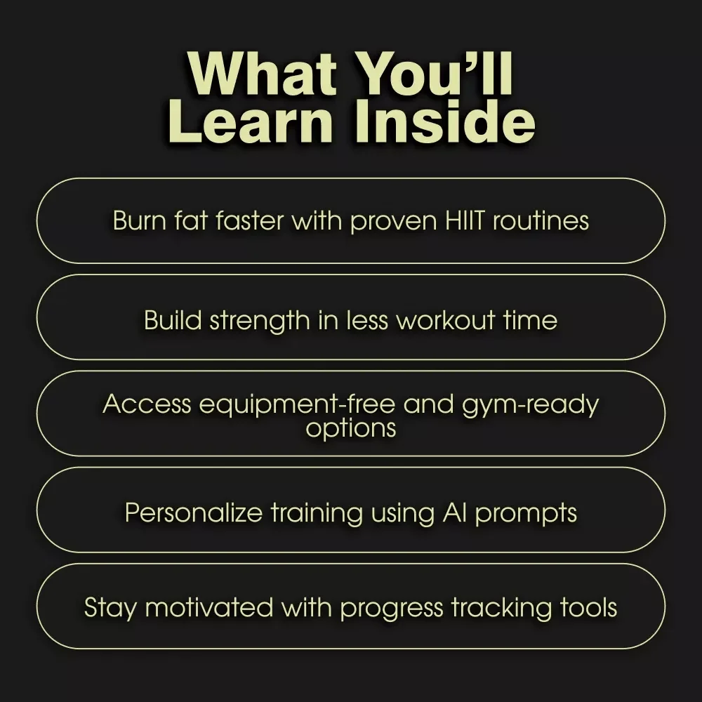 HIIT Unleashed: Short, Sharp, Strong 💪 | High Interval Workout Digital Guide for Fitness Routines, AI Training Prompts & Progress Tracking