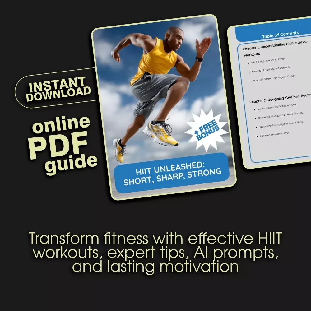 HIIT Unleashed: Short, Sharp, Strong 💪 | High Interval Workout Digital Guide for Fitness Routines, AI Training Prompts & Progress Tracking