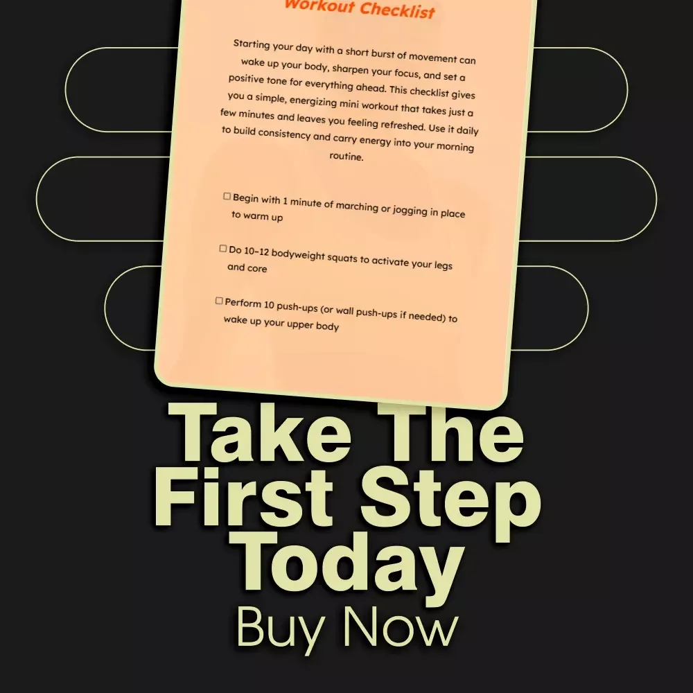 Morning Energy Boost Mini Workout Checklist | Instant Digital Download | Quick Morning Mini Workouts for Energy