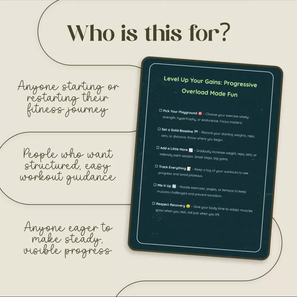 Level Up Your Gains: Progressive Overload Made Fun | Fitness Checklist | Workout Progress Tracker | Gym Planner | Strength Training Guide | Digital Download