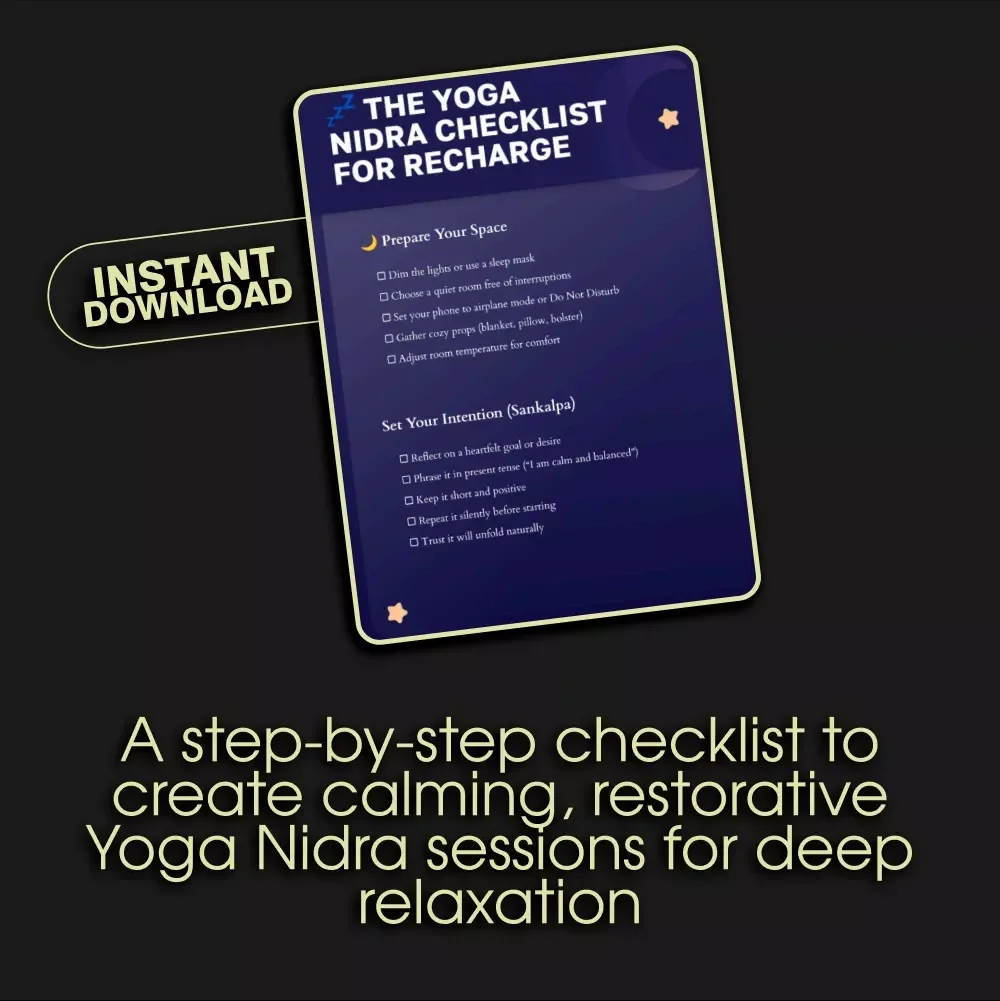 The Yoga Nidra Checklist for Recharge | Guided Meditation, Relaxation Routine, Sleep Aid, Mindfulness Printable, Self-Care eBook, Digital Download