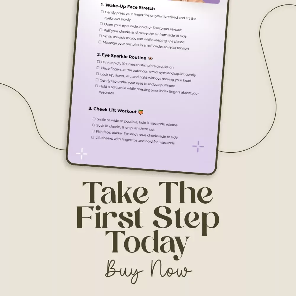 Facial Yoga Glow Up Checklist Digital Download | Facial Yoga Exercises for a Toned, Lifted & Youthful Complexion | Instant PDF Guide