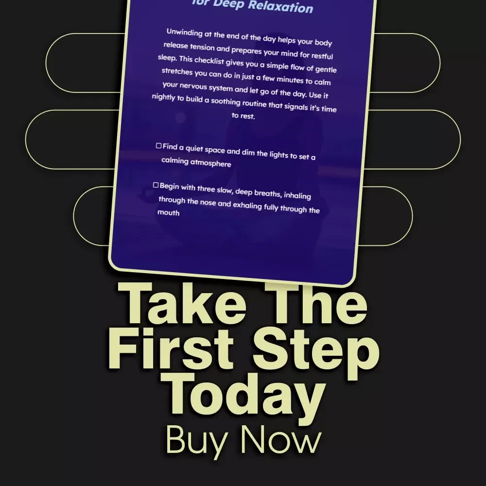 Evening Stretch Checklist for Deep Relaxation | Digital Download | Guided Nightly Stretches for Stress Relief & Better Sleep