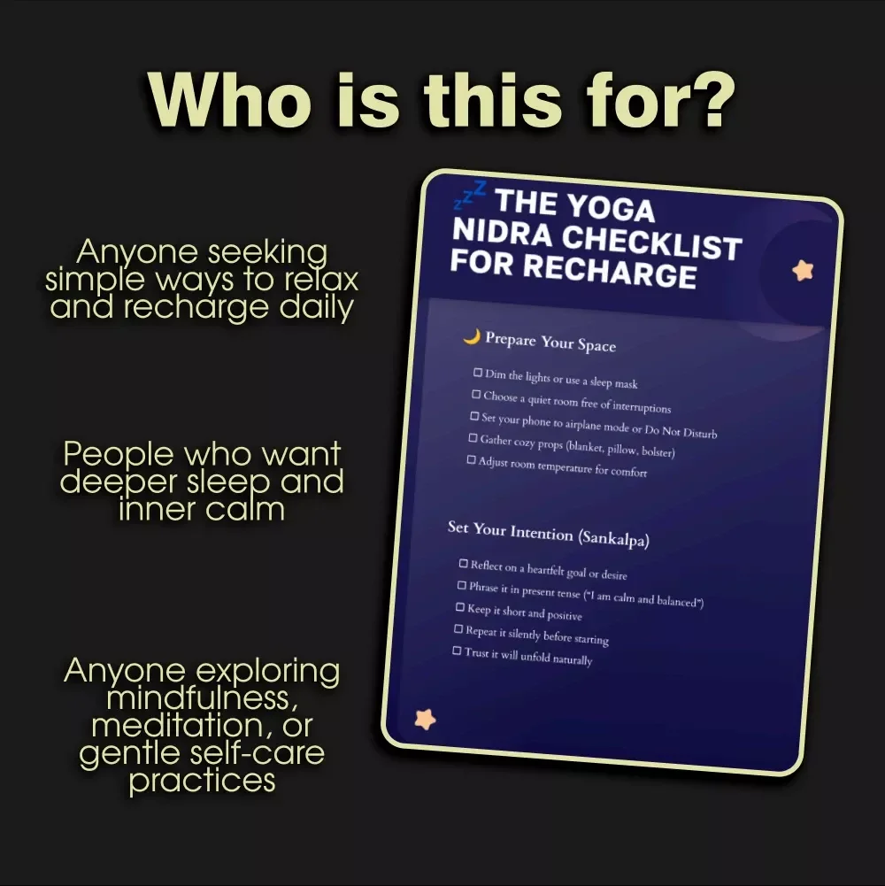 The Yoga Nidra Checklist for Recharge | Guided Meditation, Relaxation Routine, Sleep Aid, Mindfulness Printable, Self-Care eBook, Digital Download
