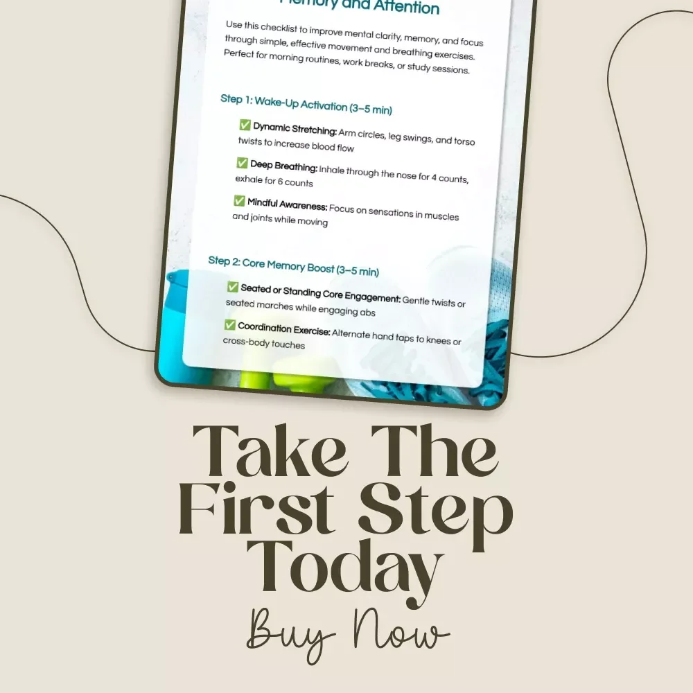 Movement & Breath Exercises for Memory and Attention | Digital Checklist for Mental Clarity, Focus & Productivity | Guided Routine with AI Optimization