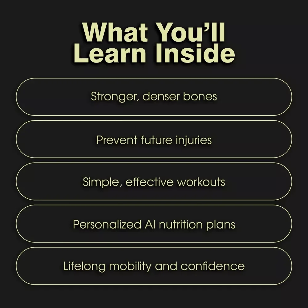 Bones & Beyond: A Digital Guide to Fitness for Bone Density and Longevity | Bone Strength Exercises & Nutrition
