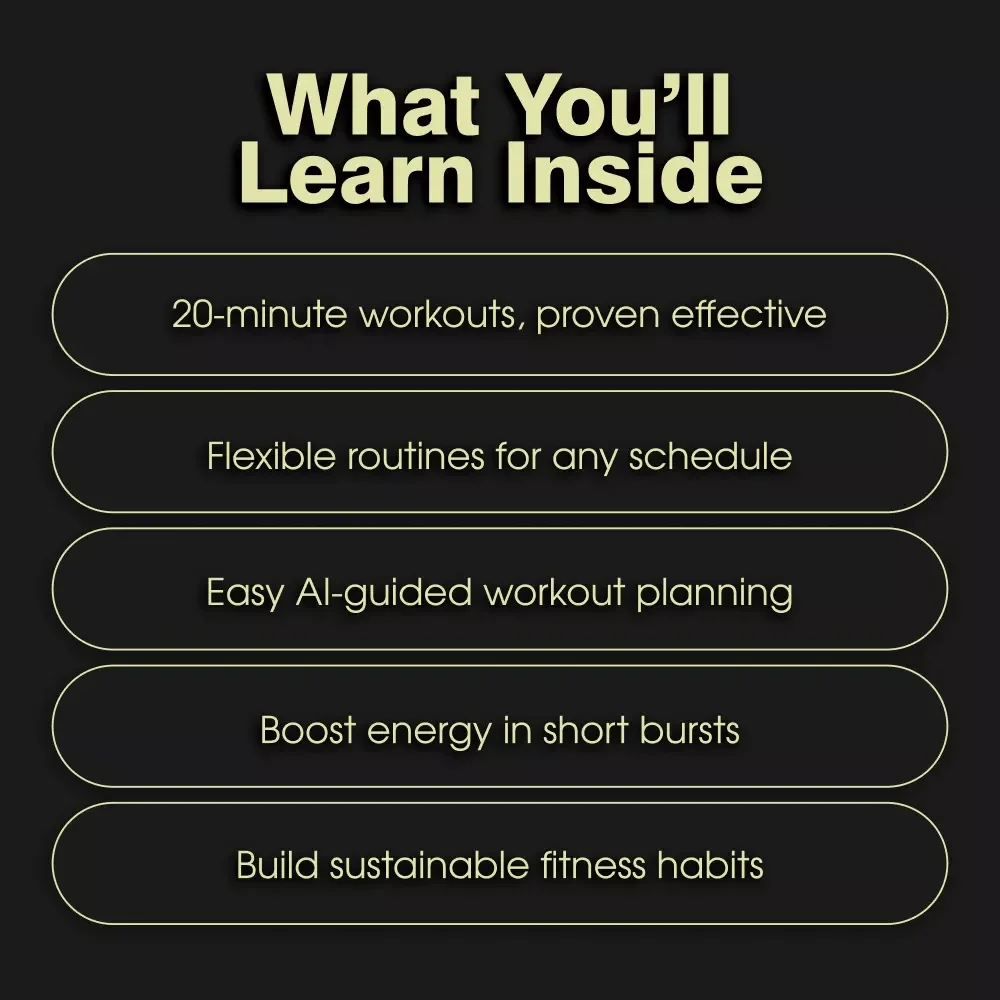 Quick Fit: Time-Efficient Workouts for Busy Lives | Digital Fitness Guide for Busy Schedules, 20-Minute Routines, AI-Enhanced Training, PDF Instant Download