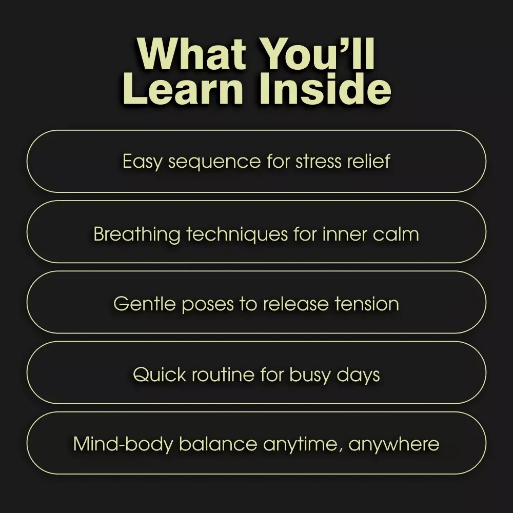 Calm Mind Yoga Checklist for Anxiety Relief | Printable Digital Download | Yoga for Anxiety Relief Routine