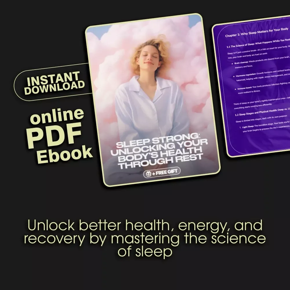 Sleep Strong: Unlocking Your Body’s Health Through Rest | Digital eBook Download | Guide to the Role of Sleep in Physical Health