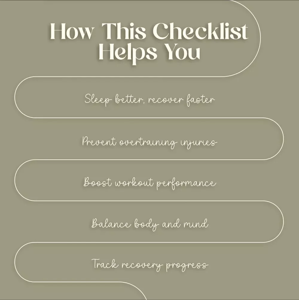 The Ultimate Rest & Recovery Checklist for Fitness Warriors | Digital Download Guide for Sleep, Active Recovery, Nutrition, Mental Wellness & Muscle Repair