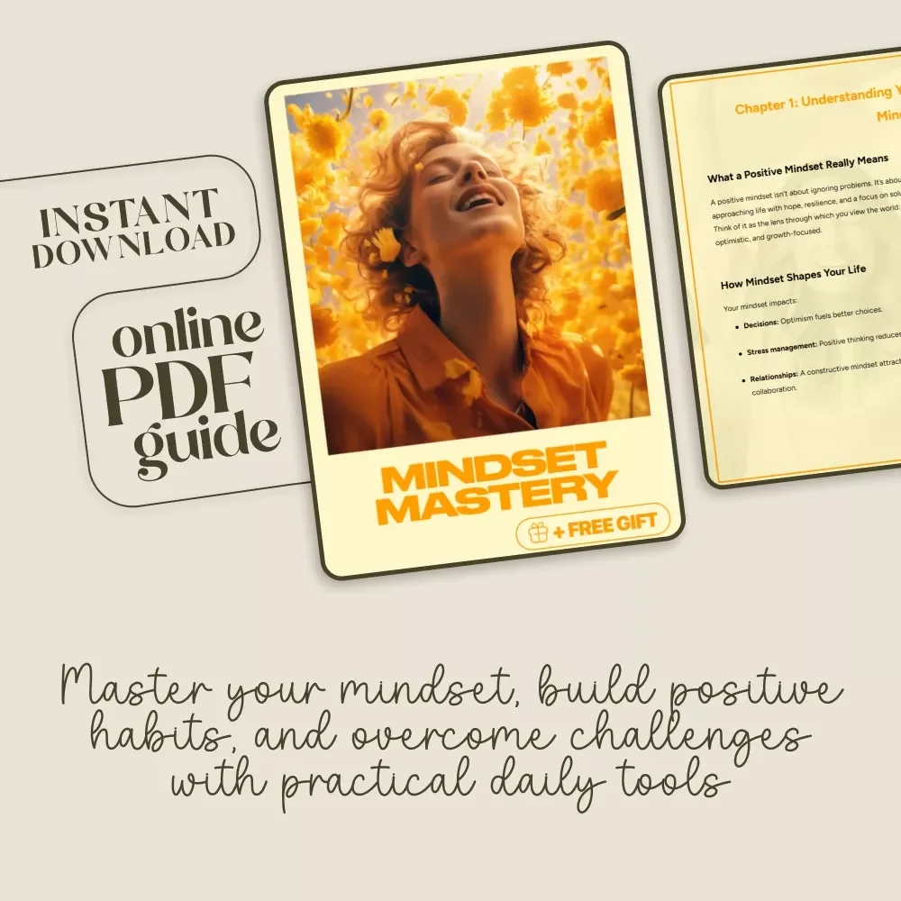 Mindset Mastery: A Digital Guide on How to Build a Positive Mindset, Positive Mindset Workbook, Self Improvement eBook