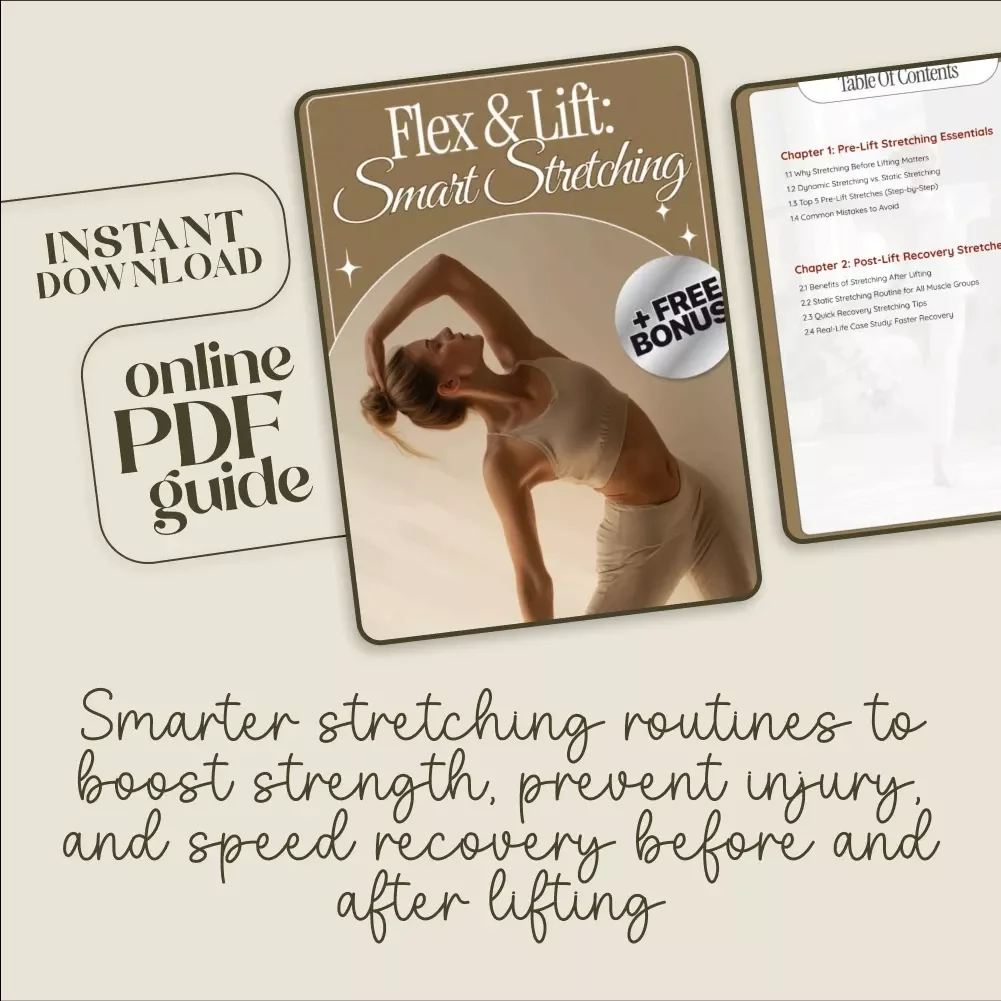 Flex & Lift: Smart Stretching 🏋️‍♂️🤸‍♀️ | Digital Stretching Guide for Lifters | Pre-Lift & Post-Lift Routines | AI Prompt Ideas | Fitness eBook Download
