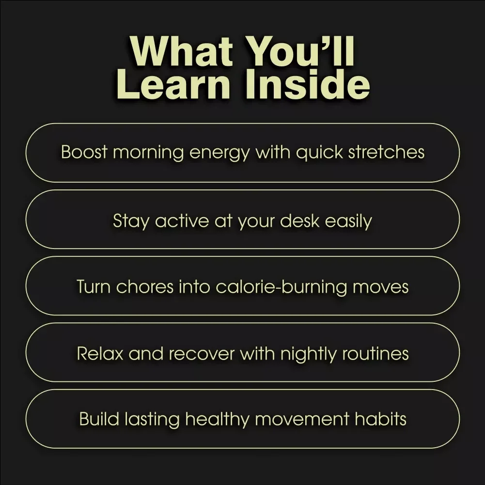 Move More, Sit Less: Simple Exercises to Stay Active All Day | Digital Download eBook, Fitness Guide, Wellness Checklist for Desk Workers & Home Routines