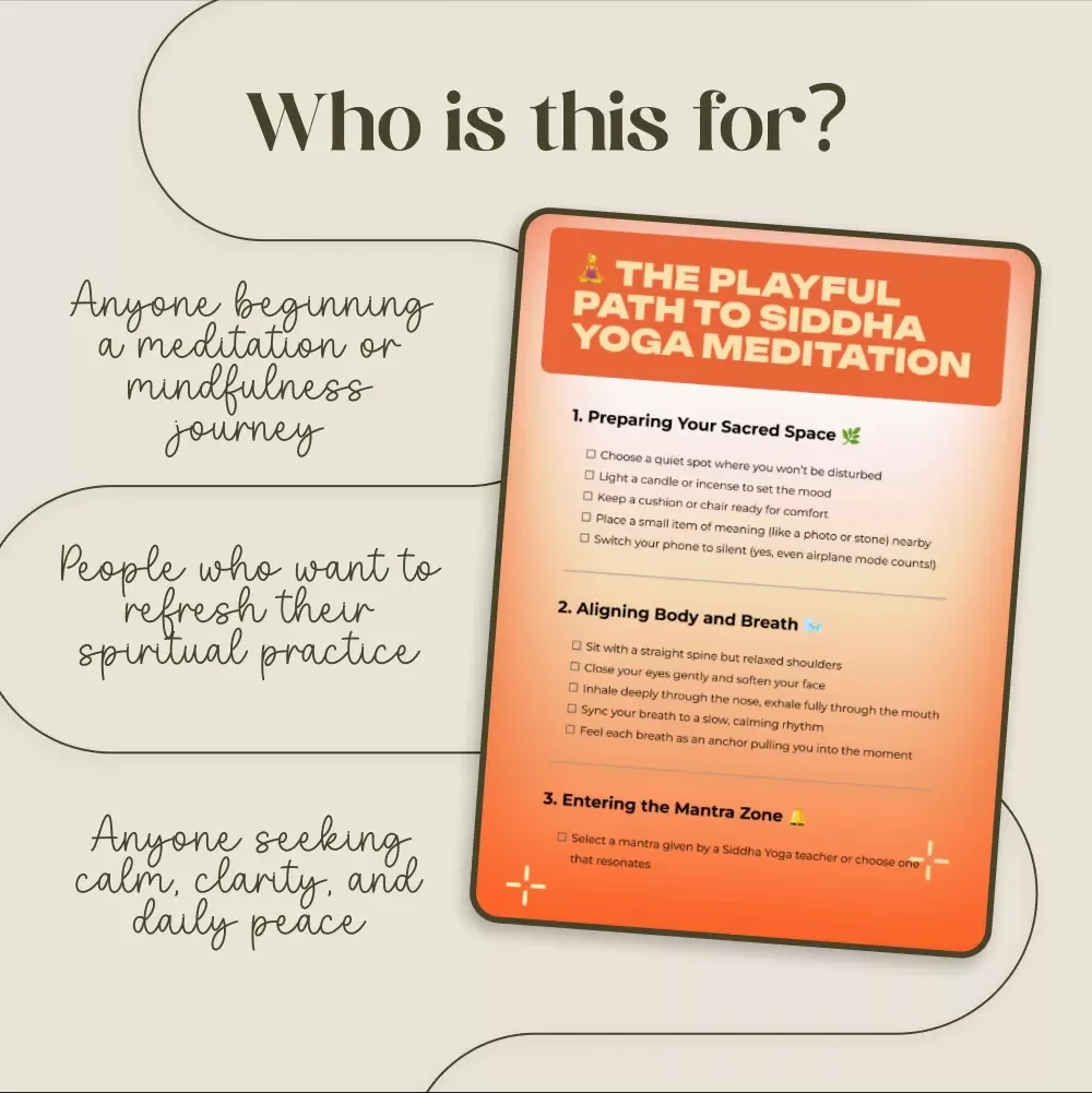 The Playful Path to Siddha Yoga Meditation | Guided Meditation eBook, Mindfulness Workbook, Spiritual Growth Digital Download, Yoga Mantra Practice, Meditation Guide PDF