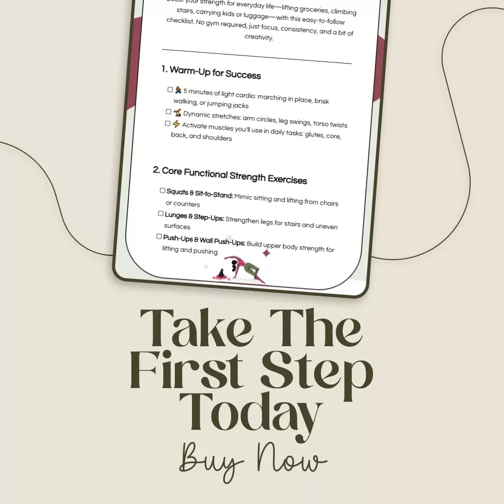 Functional Strength Made Fun: Digital Download Checklist | Functional Strength for Daily Tasks | Home Workout Guide, Senior Fitness, Strength Training PDF