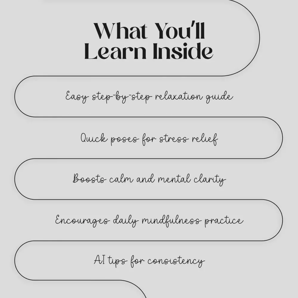 Restorative Yoga Checklist for Stress Relief | Digital Download for Relaxation, Calm, and Inner Balance | Restorative Yoga Practices for Stress Relief