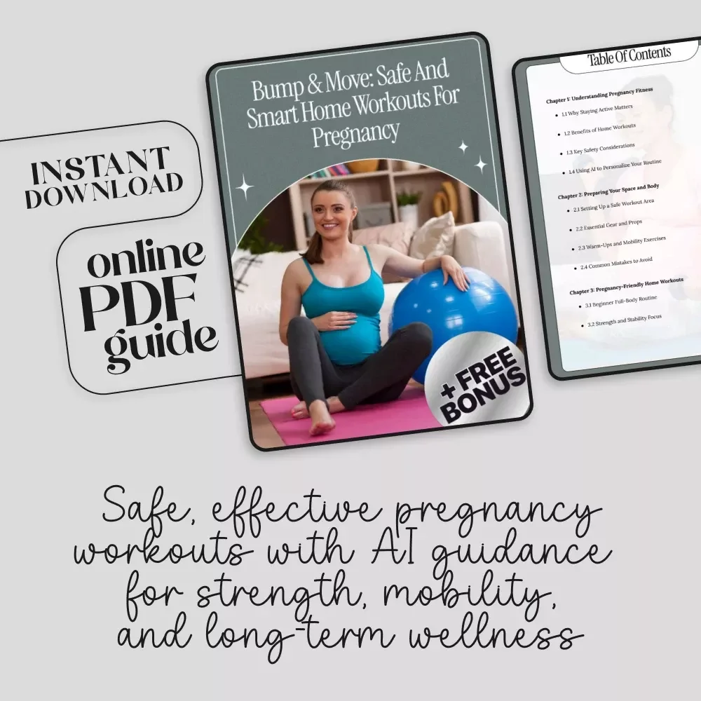Bump & Move: Safe and Smart Home Workouts for Pregnancy | Digital Guide for Expecting Moms | Prenatal Fitness eBook for Strength, Stability, and Gentle Cardio at Home