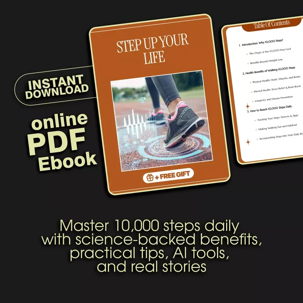 Step Up Your Life 🚶‍♀️🌟 | Ebook on the Benefits of Walking 10,000 Steps a Day | Digital Download Wellness Guide