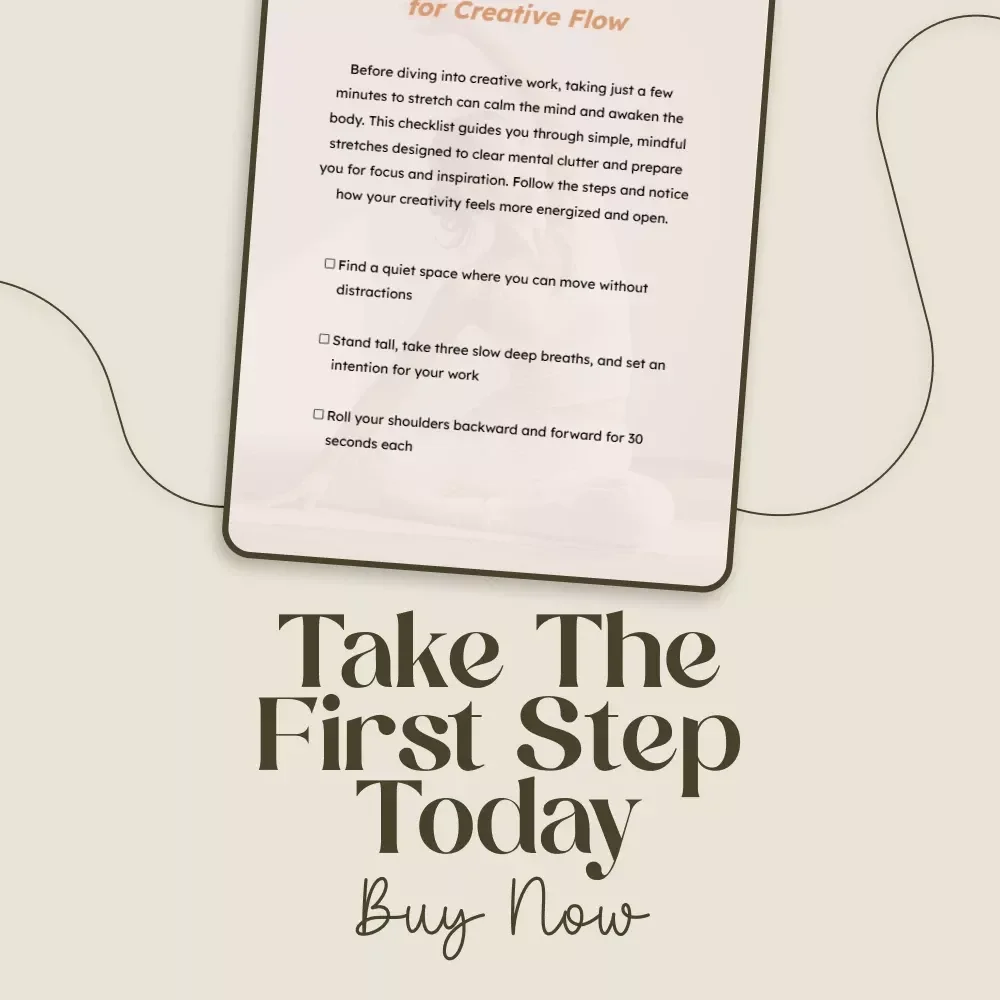 Mindful Stretching Checklist for Creative Flow | Digital Download | Guide for Mindful Stretching Before Creative Work