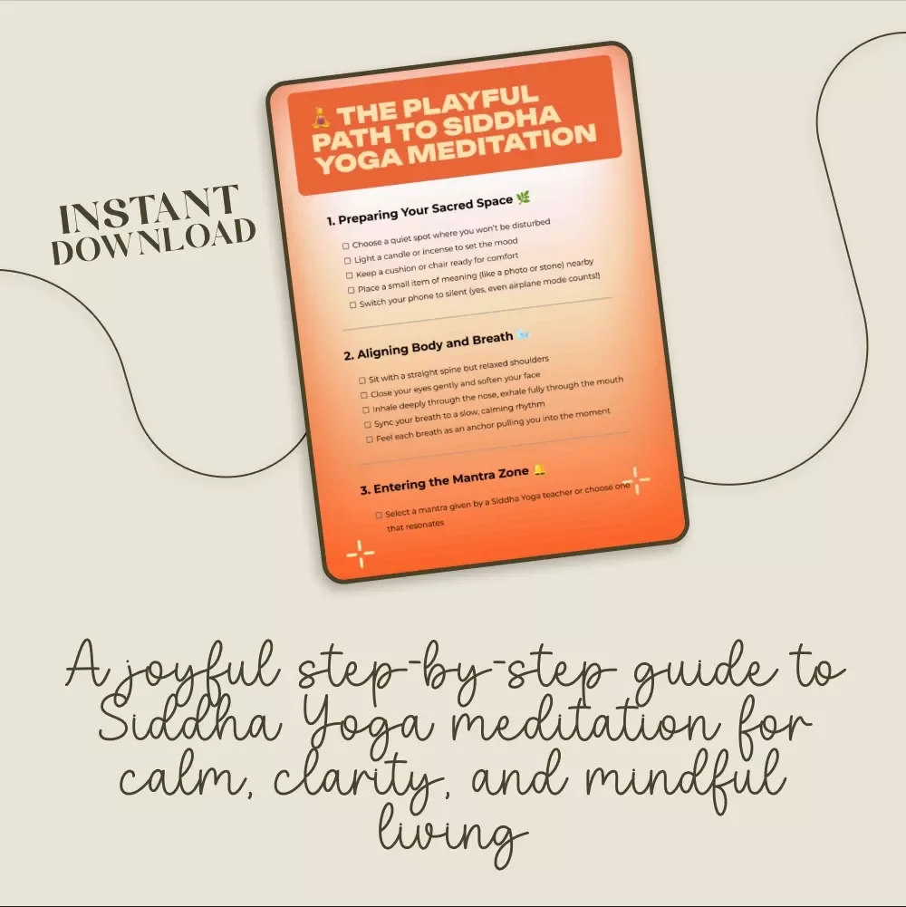 The Playful Path to Siddha Yoga Meditation | Guided Meditation eBook, Mindfulness Workbook, Spiritual Growth Digital Download, Yoga Mantra Practice, Meditation Guide PDF