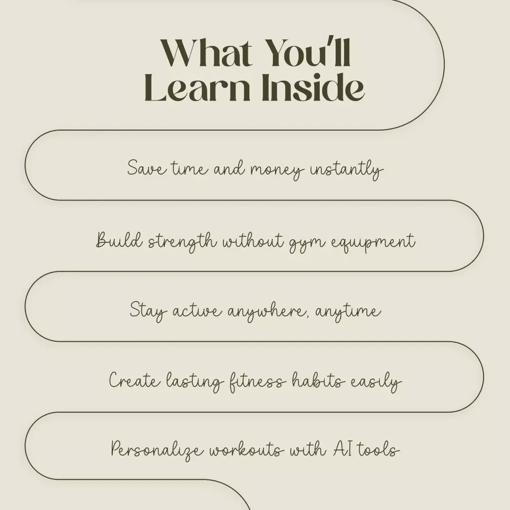 Active Anywhere: Your No-Gym Guide to Staying Fit | Digital Fitness Guide, Home Workout eBook, No-Equipment Exercise Plan, AI-Powered Workouts, Healthy Lifestyle Checklist