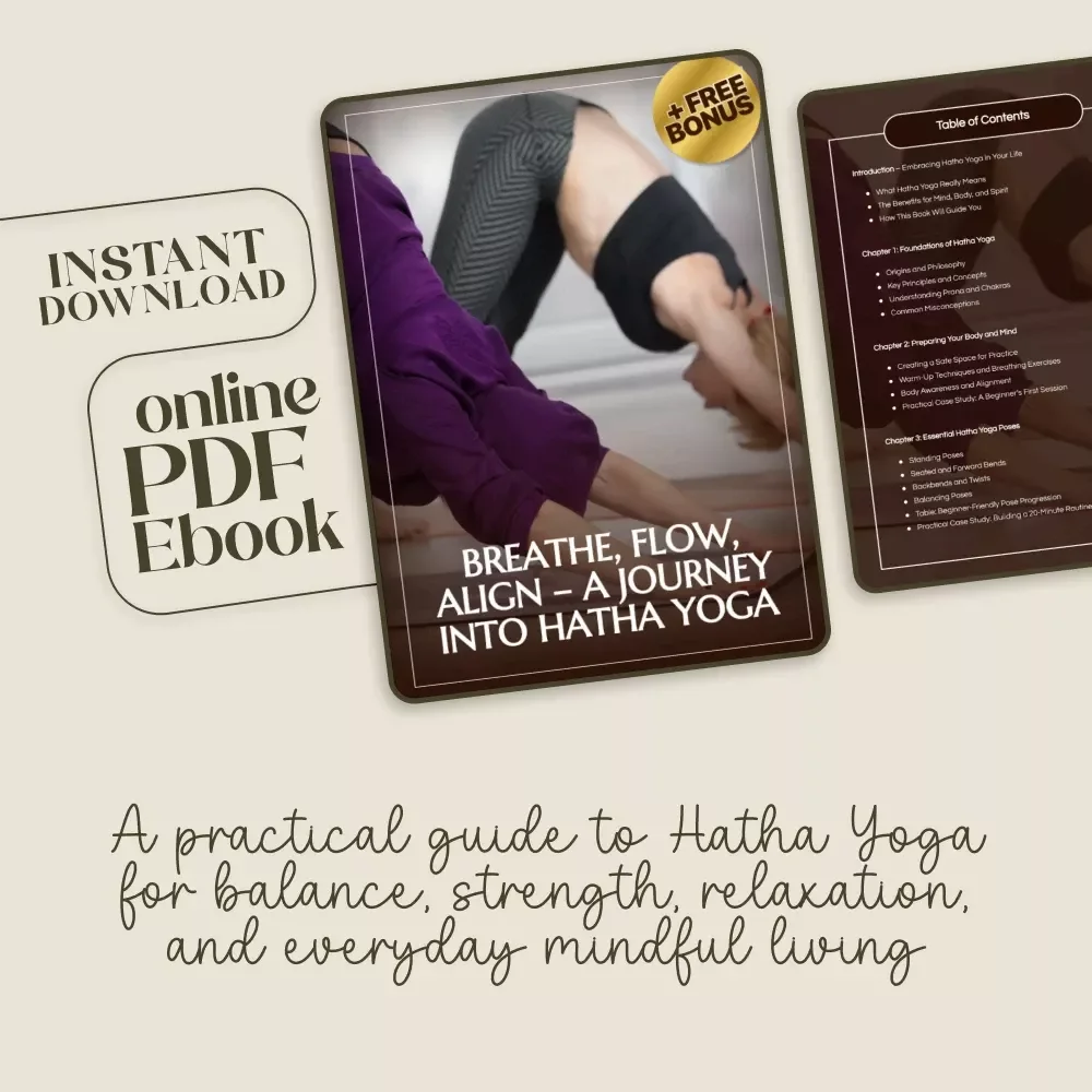 Breathe, Flow, Align – A Journey into Hatha Yoga | Digital Download Ebook for Beginners & Practitioners | Learn Hatha Yoga Poses, Breathing, Meditation, and Daily Practice Routines