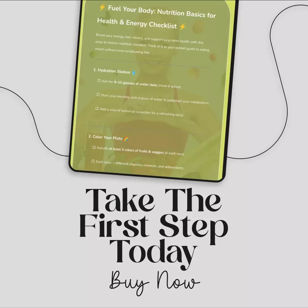 Fuel Your Body: Nutrition Basics for Health & Energy Checklist | Digital Download Wellness Guide, eBook & Healthy Eating Printable for Energy, Balance, and Long-Term Health