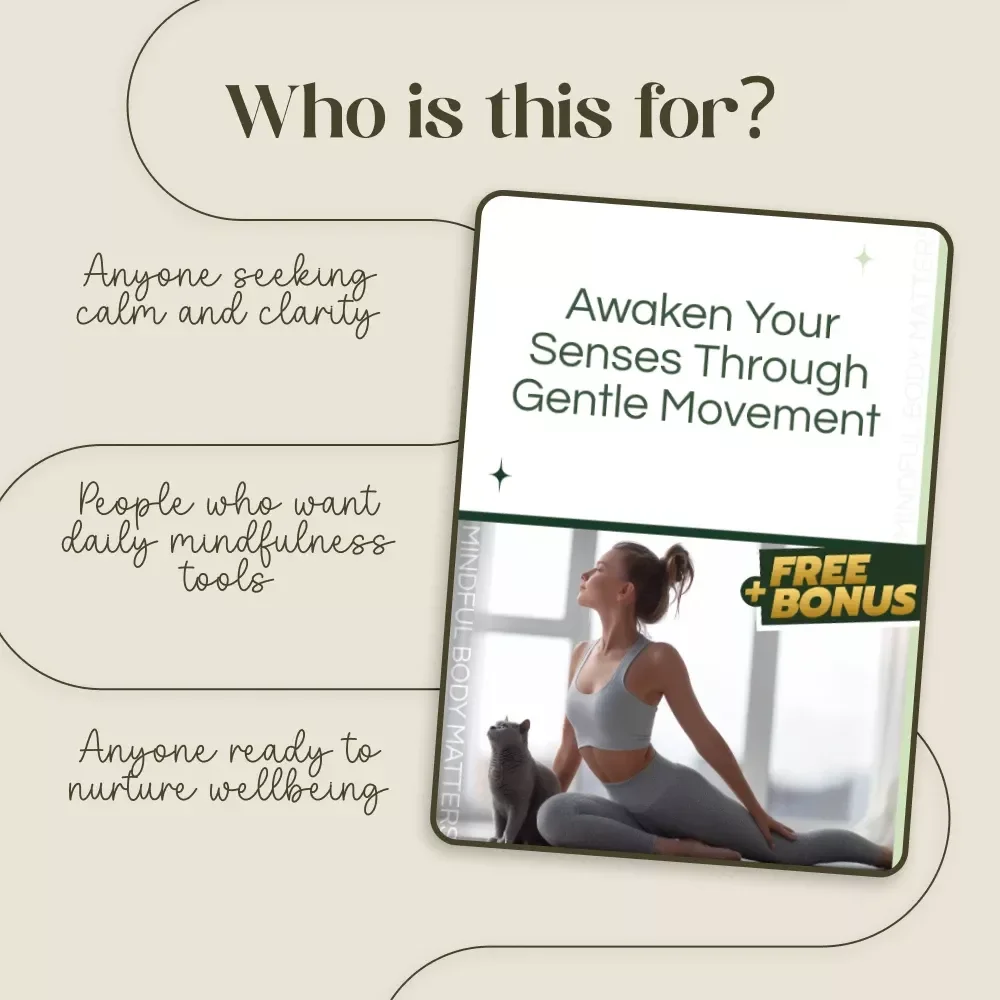 Awaken Your Senses Through Gentle Movement | Mindful Body Scanning with Gentle Movement Guide | Digital Wellness eBook for Mind-Body Awareness & Stress Relief
