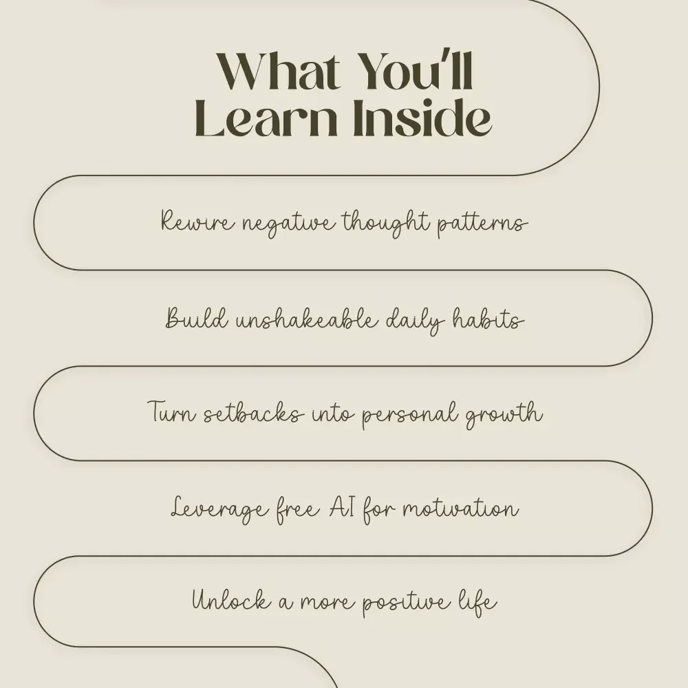 Mindset Mastery: A Digital Guide on How to Build a Positive Mindset, Positive Mindset Workbook, Self Improvement eBook