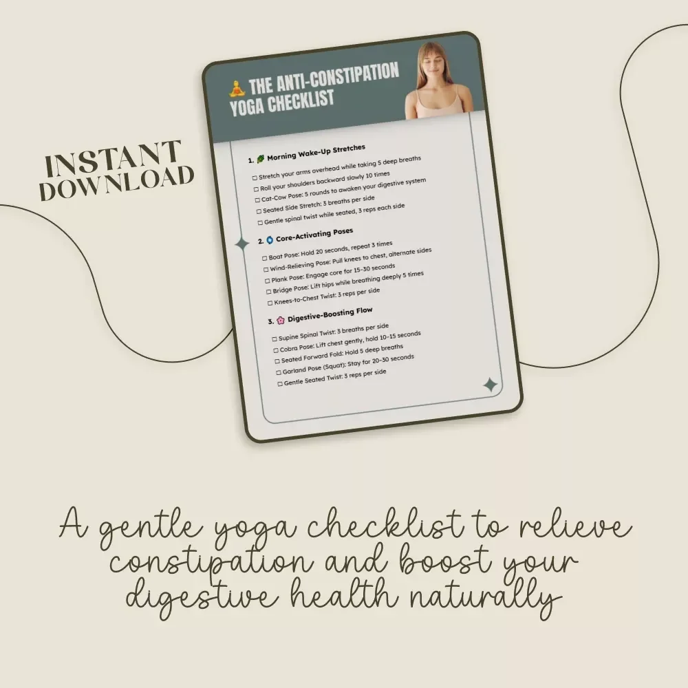 The Anti-Constipation Yoga Checklist | Natural Relief Yoga Exercises for Digestion & Gut Health | Digital Download