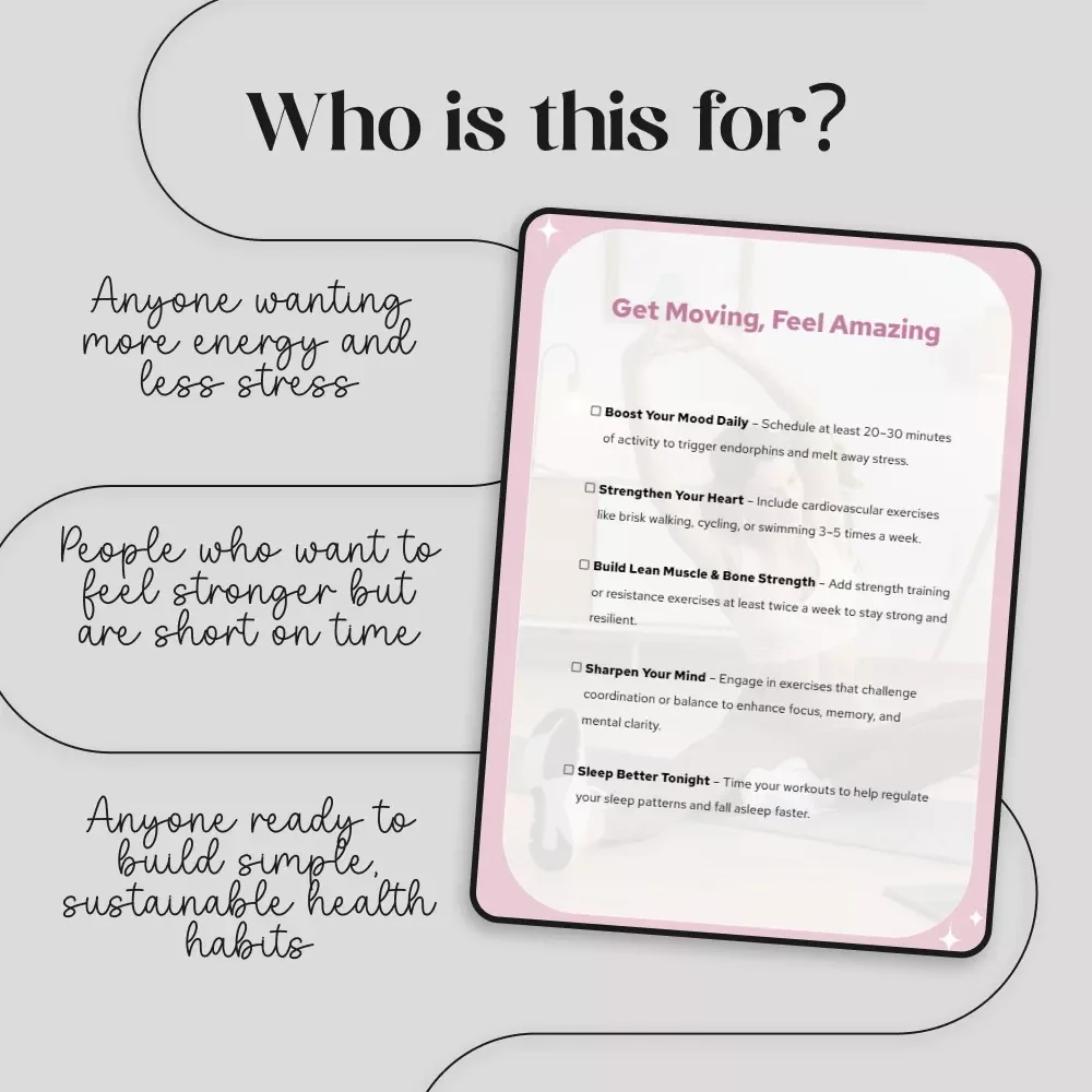 Get Moving, Feel Amazing: Digital Checklist | Discover the Benefits of Regular Physical Activity | Instant Download PDF