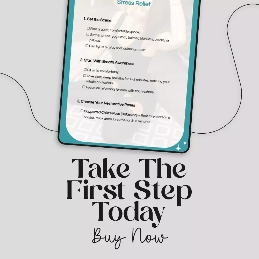 Restorative Yoga Checklist for Stress Relief | Digital Download for Relaxation, Calm, and Inner Balance | Restorative Yoga Practices for Stress Relief